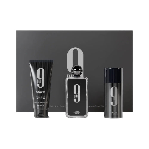 Afnan - Set de Regalo 3 Piezas 9PM Eau de Parfum - Gel de Baño + DEO 150ml - Perfume Masculino Afnan
