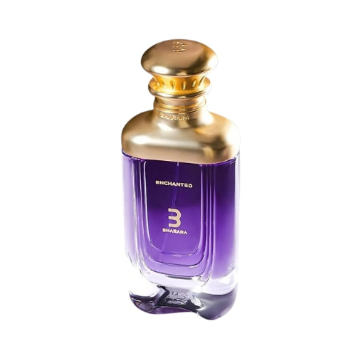 Perfume Enchanted de Bharara perfume arabe eau de parfum 100 ml con aroma afrutado cítrico y fondo ambarado