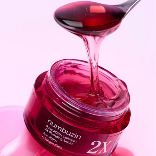 Numbuzin No.2 Rose PDRN Collagen 2X Plumping Serum textura y envase sérum coreano con colágeno