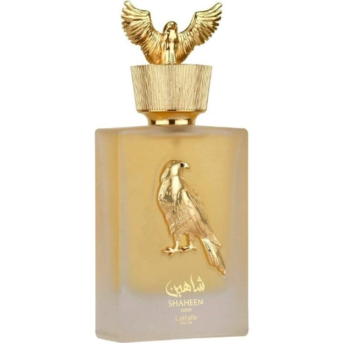 Shaheen Gold Lattafa Perfumes para mujeres y hombres
Shaheen Gold by Lattafa Perfumes is a fragrance for women and men. Shaheen Gold was launched in 2022. Top notes are Pineapple and Grapefruit.