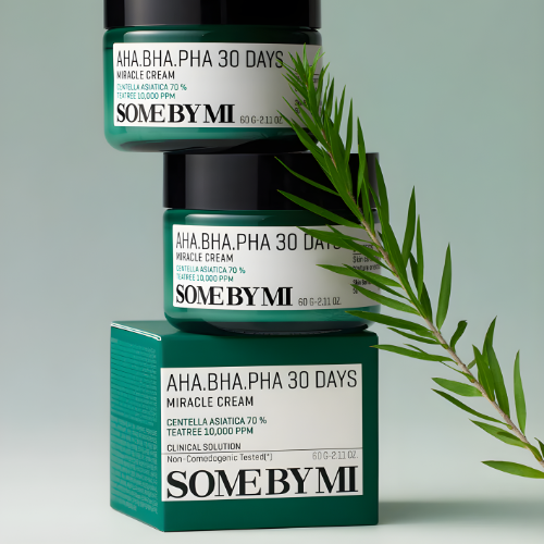 Some By Mi AHA BHA PHA 30 Days Miracle Cream textura y envase crema facial coreana anti acné
