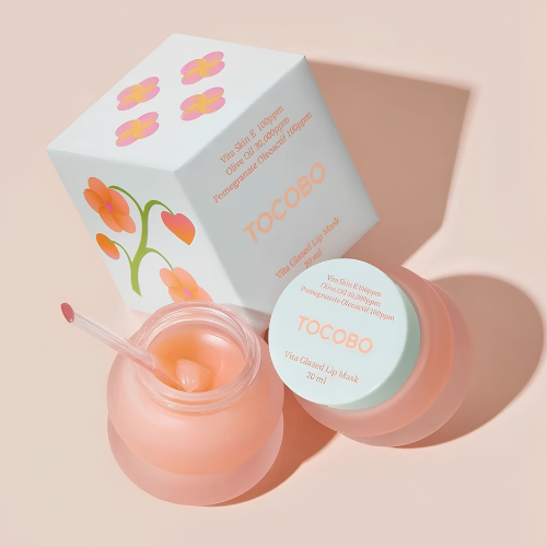 TOCOBO Vita Glazed Lip Mask textura y envase mascarilla labial coreana hidratante