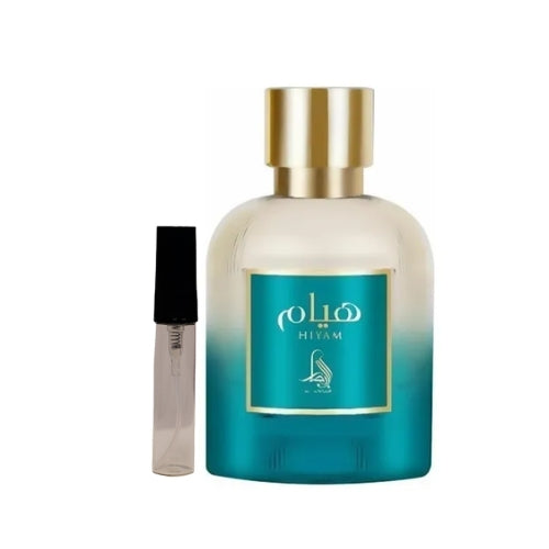 Muestra del perfume árabe unisex Hiyam de Al Absar, perfecto para quienes buscan una fragancia con carácter y gran proyección.