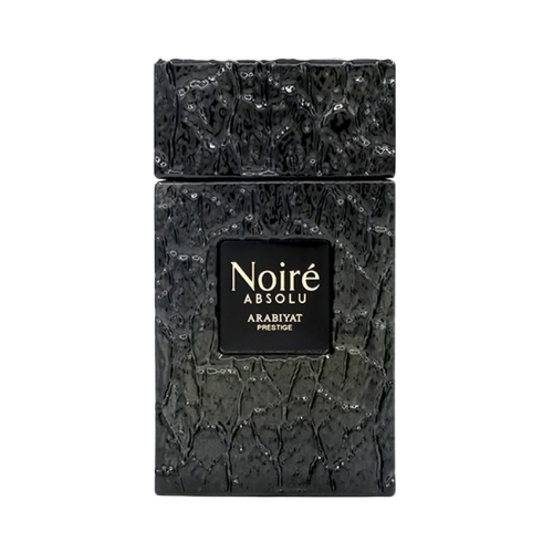 Arabiyat Prestige Noiré Absolu perfume unisex 100 ml frasco negro intenso con diseño texturizado efecto piedra elegante