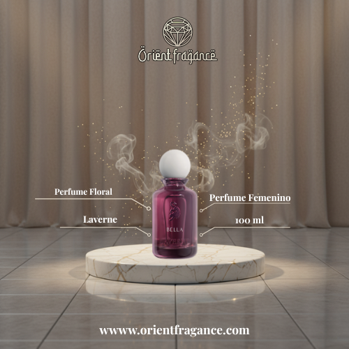 Perfume Bella de Laverne 100 ml, fragancia dulce y sofisticada con flores blancas, vainilla y toques ambarados.