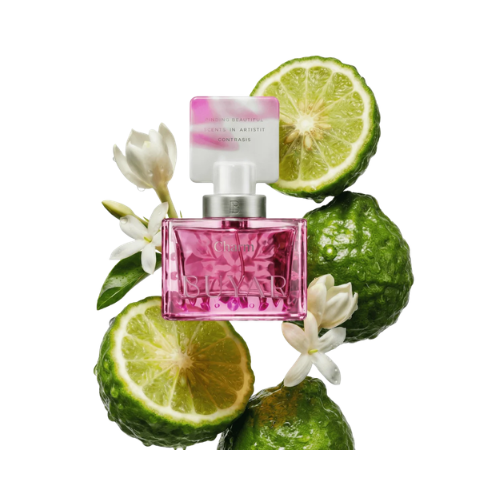 Detalle del frasco Charm acabado premium perfume mujer elegante y refinado