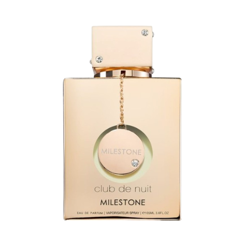 Perfume Club de Nuit Milestone de Armaf, fragancia de lujo con acordes marinos, amaderados y almizclados. Elegante y refinado, disponible en Orient Fragance.