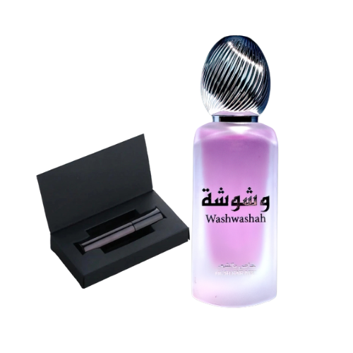 Muestra de Washwasha, perfume árabe femenino con esencia floral, dulce y sensual. Descubre su elegancia oriental en Orient Fragance