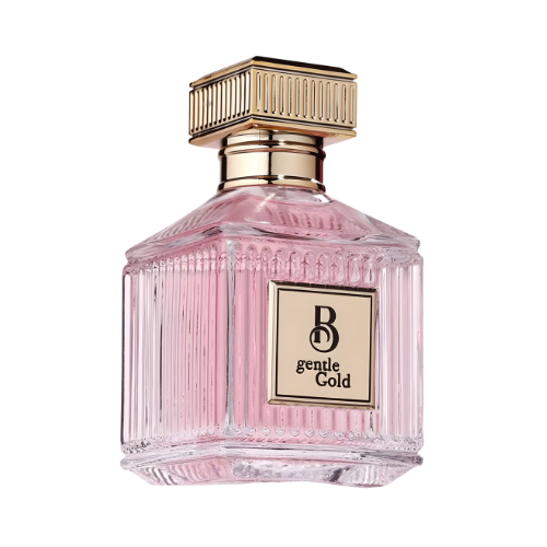 Fragrance World B Gentle Gold perfume femenino 100 ml frasco elegante dorado diseño sofisticado