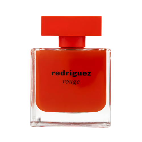 Fragrance World Redriguez Rouge perfume femenino 100 ml frasco elegante color rojo diseño sofisticado