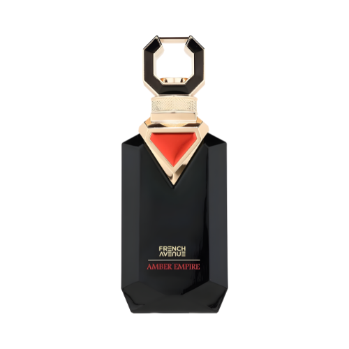 French Avenue Amber Empire perfume unisex 100 ml frasco elegante con tonos ámbar diseño premium