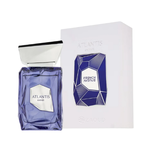 Perfume Atlantis Extrait de French Avenue, una fragancia marina y sofisticada que combina frescura acuática con elegancia oriental. Disponible en Orient Fragance