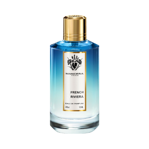 Perfume French Riviera de Mancera, fragancia de lujo con notas cítricas, marinas y amaderadas. Un aroma elegante, fresco y veraniego disponible en Orient Fragance