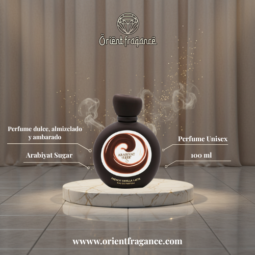 Arabiyat Sugar French Vanilla Latte es un perfume arabe suave y gourmand, ideal para amantes de aromas dulces.