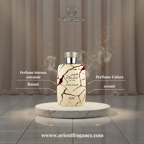 Perfume Hawas Lava Gold 100 ml fragancia unisex cálida intensa y duradera