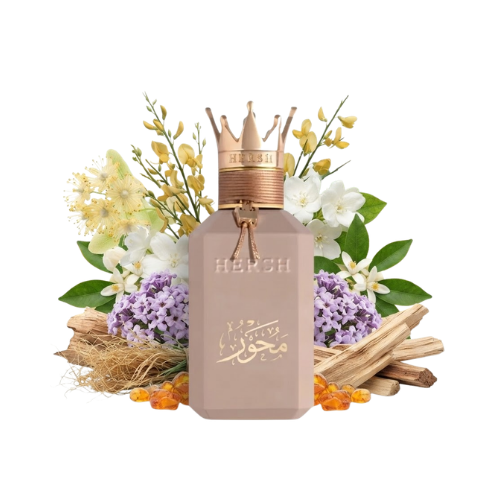 Detalle del frasco Hersh Mehwar de Alezz Oud perfume unisex 100 ml