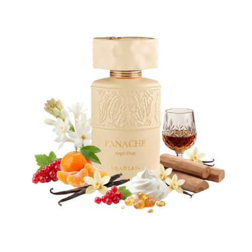 Khadlaj Panache Angel Dust perfume unisex 100 ml con vainilla, mandarina, ron y nata montada