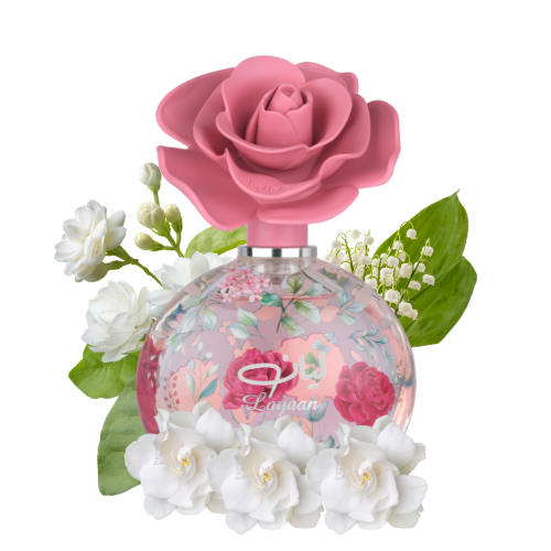 Perfume Layaan de Lattafa, fragancia de lujo con pera verde, mandarina y flores blancas. Un aroma elegante, suave y sofisticado disponible en Orient Fragance