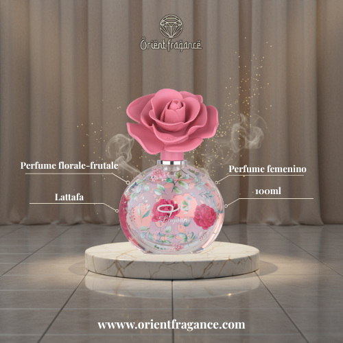 Perfume Layaan de Lattafa, fragancia de lujo con pera verde, mandarina y flores blancas. Un aroma elegante, suave y sofisticado disponible en Orient Fragance