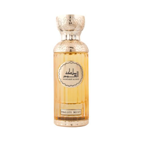 Mamlakat Al Oud Seerati Valley Mist perfume unisex 100 ml frasco elegante diseño limpio y moderno