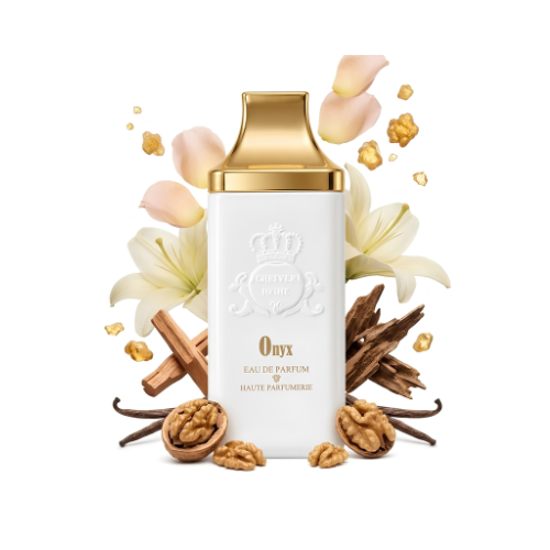 Detalle del frasco Onyx acabado premium perfume unisex exclusivo y refinado