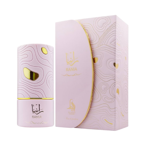 Detalle del frasco Rania Al Absar, diseño refinado con toques dorados