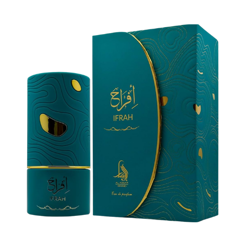 Perfume Ifrah Al Absar sobre fondo elegante, aroma intenso y sofisticado