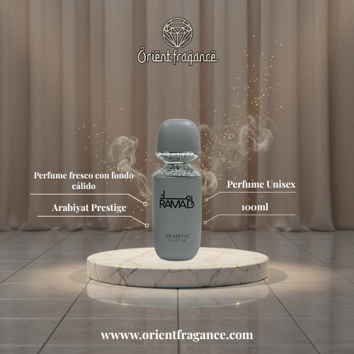 Perfume Ramad Arabiyat Prestige 100 ml vista lateral fragancia sofisticada y moderna