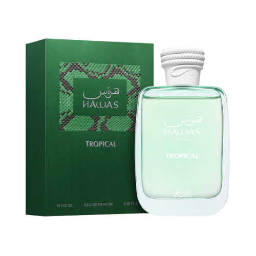Rasasi Hawas Tropical 100 ml con su caja