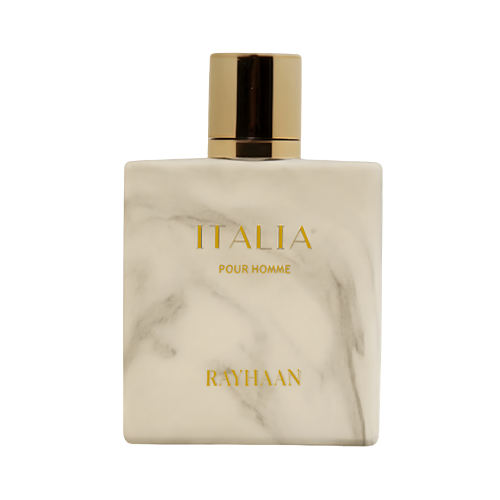 Rayhaan Italia perfume masculino 100 ml frasco elegante con diseño moderno y fresco