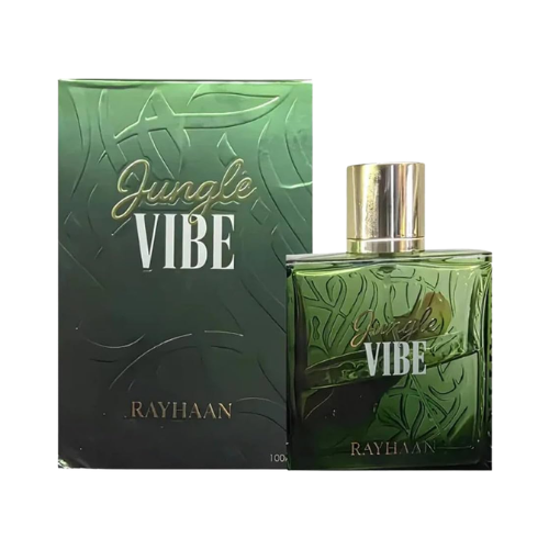 Perfume Jungle Vibe Rayhaan 100 ml vista lateral fragancia fresca verde y energizante