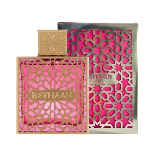 Perfume Rayhaan Kiss 100 ml vista lateral fragancia femenina oriental dulce y elegante