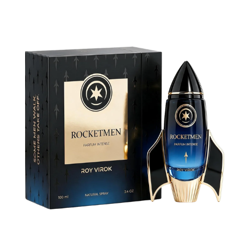 Roy Virok ROCKETMEN Parfum Intense 100 ml con su caja