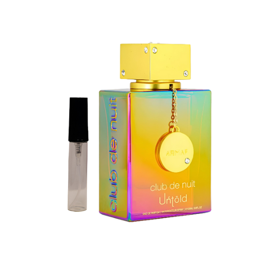 Muestra del perfume Club de Nuit Untold de Armaf, fragancia de lujo con acordes ambarados y florales. Elegante, refinada y exclusiva, disponible en Orient Fragance