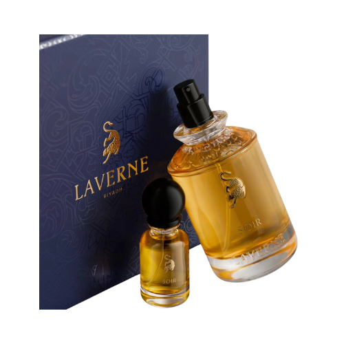 Soir Package de Laverne, perfume sensual y nocturno con notas dulces, vainilla y รกmbar. Un aroma envolvente y sofisticado.