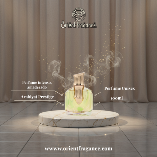 Sugarcane Vanille Arabiyat Prestige presentación elegante perfume unisex dulce y adictivo 100 ml
