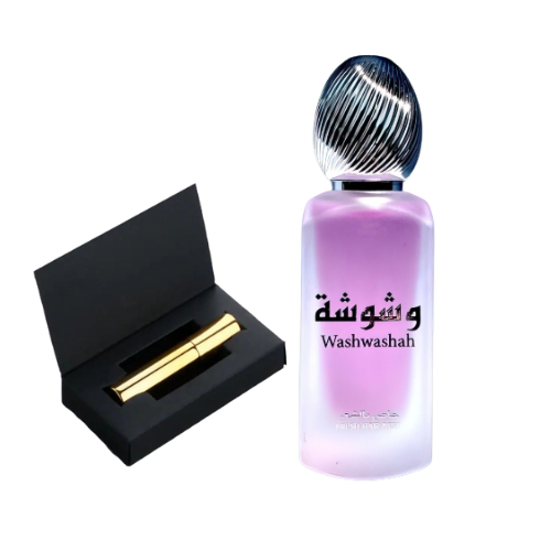 Sample del perfume Washwasha, fragancia oriental femenina con carácter elegante y exótico. Disponible en Orient Fragance en formato muestra