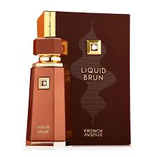 Detalle frasco Liquid Brun Lattafa French Avenue perfume de larga duracion para hombre