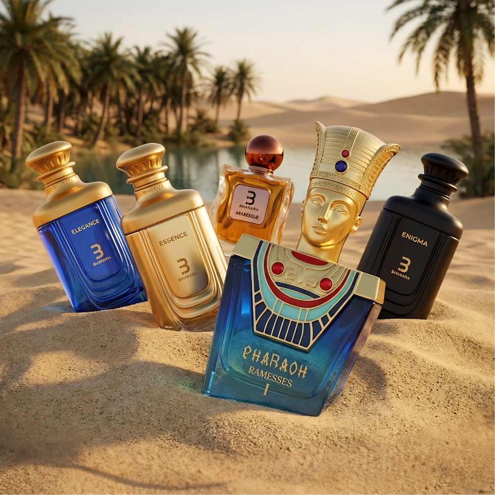Colección de perfumes árabes Bharara originales con notas dulces y orientales para comprar en OrientFragance