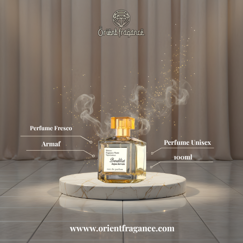 Barakkat Aqua Aevum presentación elegante perfume unisex fresco sofisticado y moderno