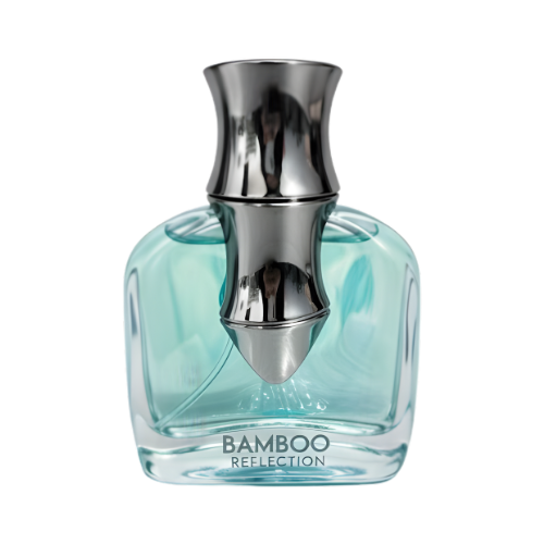 Arabiyat Prestige Bamboo Reflection perfume unisex 100 ml frasco elegante azul claro diseño moderno