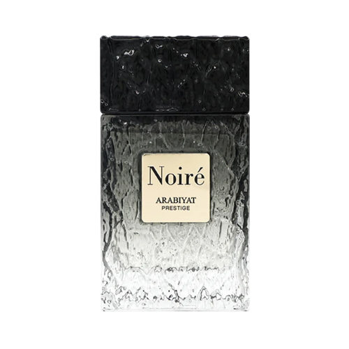 Arabiyat Prestige Noiré perfume unisex 100 ml frasco negro elegante con acabado texturizado y diseño sofisticado