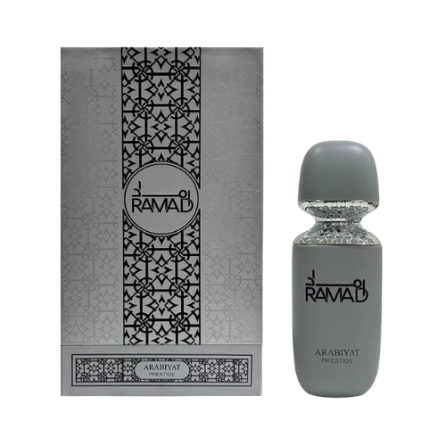 Ramad Arabiyat Prestige presentación con caja decorada y perfume unisex elegante 100 ml