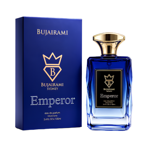 Bujairami Emperor Eau de Parfum 100 ml con su caja