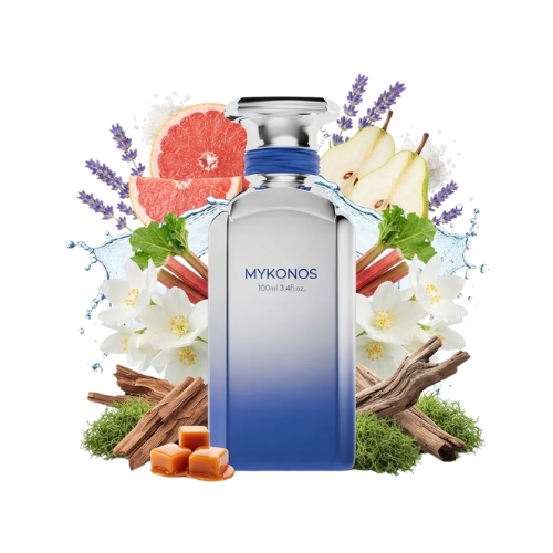 Detalle del frasco California Blue acabado premium extrait de parfum unisex