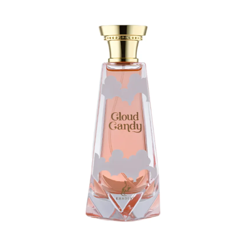 Perfume Cloud Candy de Khadlaj, fragancia de lujo con notas dulces, florales y almizcladas. Un aroma moderno, tierno y sofisticado disponible en Orient Fragance