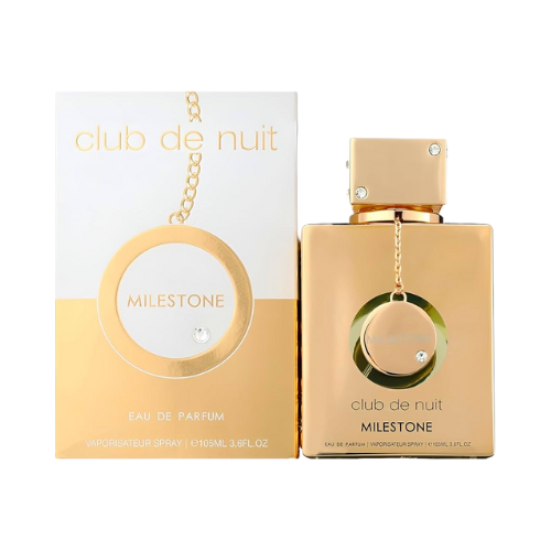 Perfume Club de Nuit Milestone de Armaf, fragancia de lujo con acordes marinos, amaderados y almizclados. Elegante y refinado, disponible en Orient Fragance.