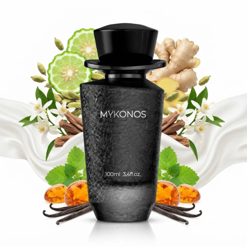 Detalle del frasco Conquer acabado premium extrait de parfum unisex