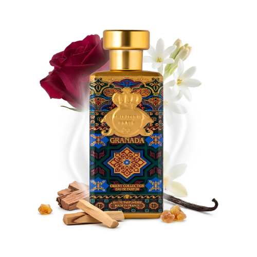 Detalle del frasco Granada acabado premium perfume unisex refinado y exclusivo