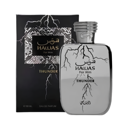 Perfume Hawas Thunder 100 ml fragancia masculina intensa moderna y duradera